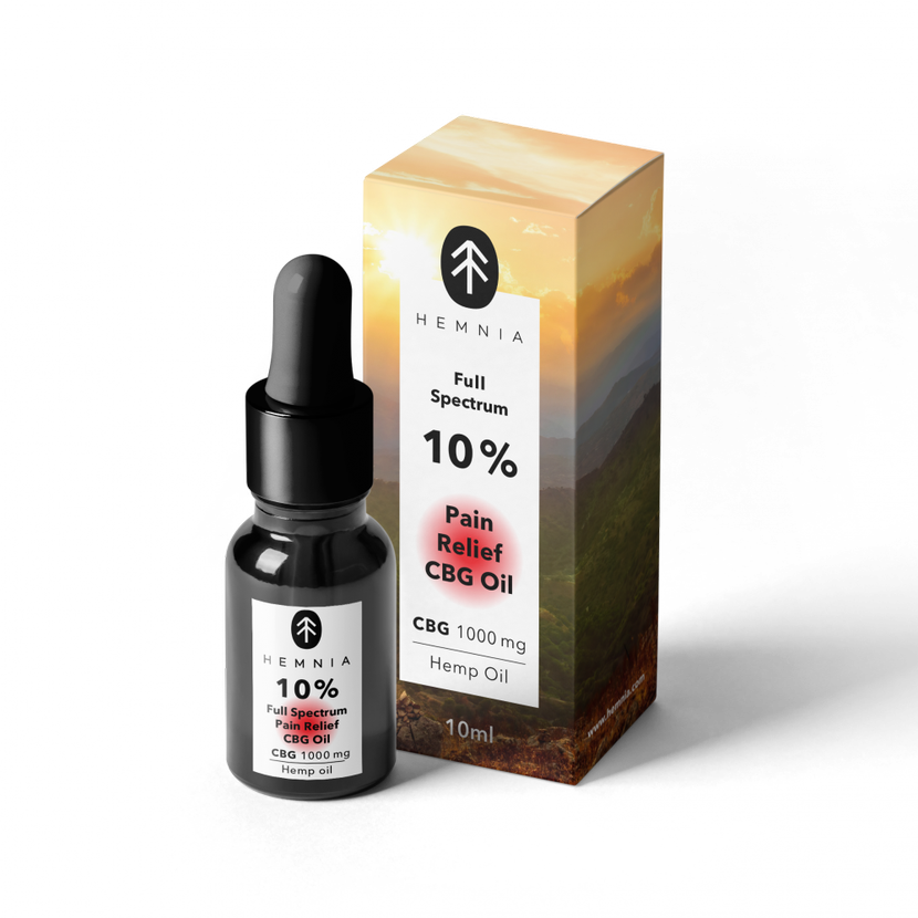 Hemnia Full spectrum Pain Relief CBG oil - 10% CBG, 5% CBD, 1000 mg, 10 ml