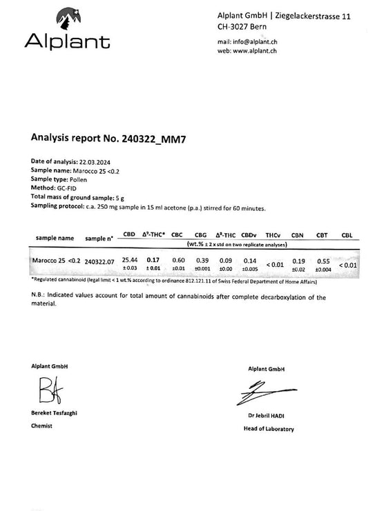 Marocco CBD Hash CBD: 25%