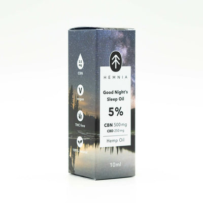 Hemnia Hemp oil 5%, 500 mg CBN, 250 mg CBD, 10 ml