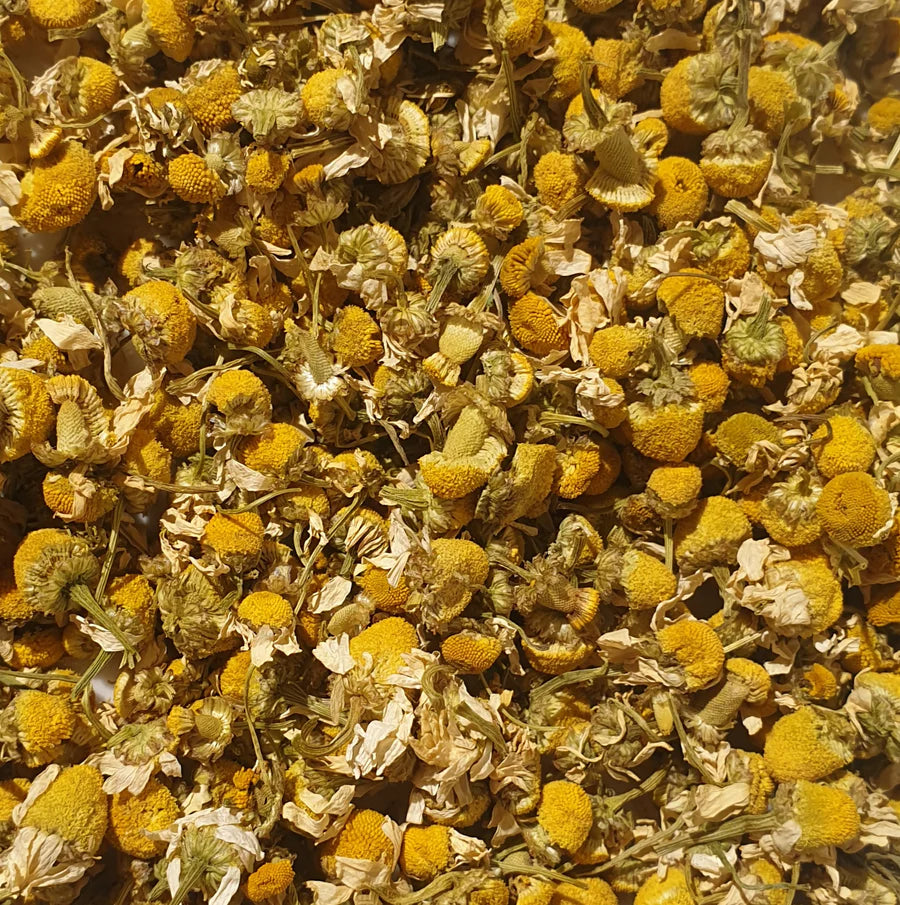 Chamomile flower tea with CBD