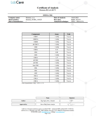 Hemnia OMNIA CBG – Hampete (50 g)